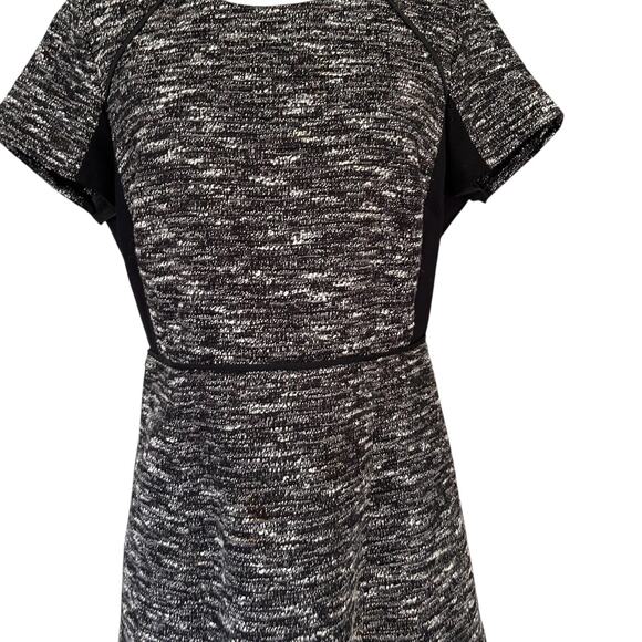 J. Crew Dress Size 12 Mixed Tweed Boucle Fit Flare Flounce Style B0562 Midi - Picture 3 of 11